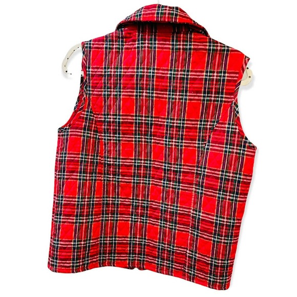 Vintage Southern Lady Quilted Fall Vest Coat Plaid Sleeveless Size Small - Picture 6 of 7